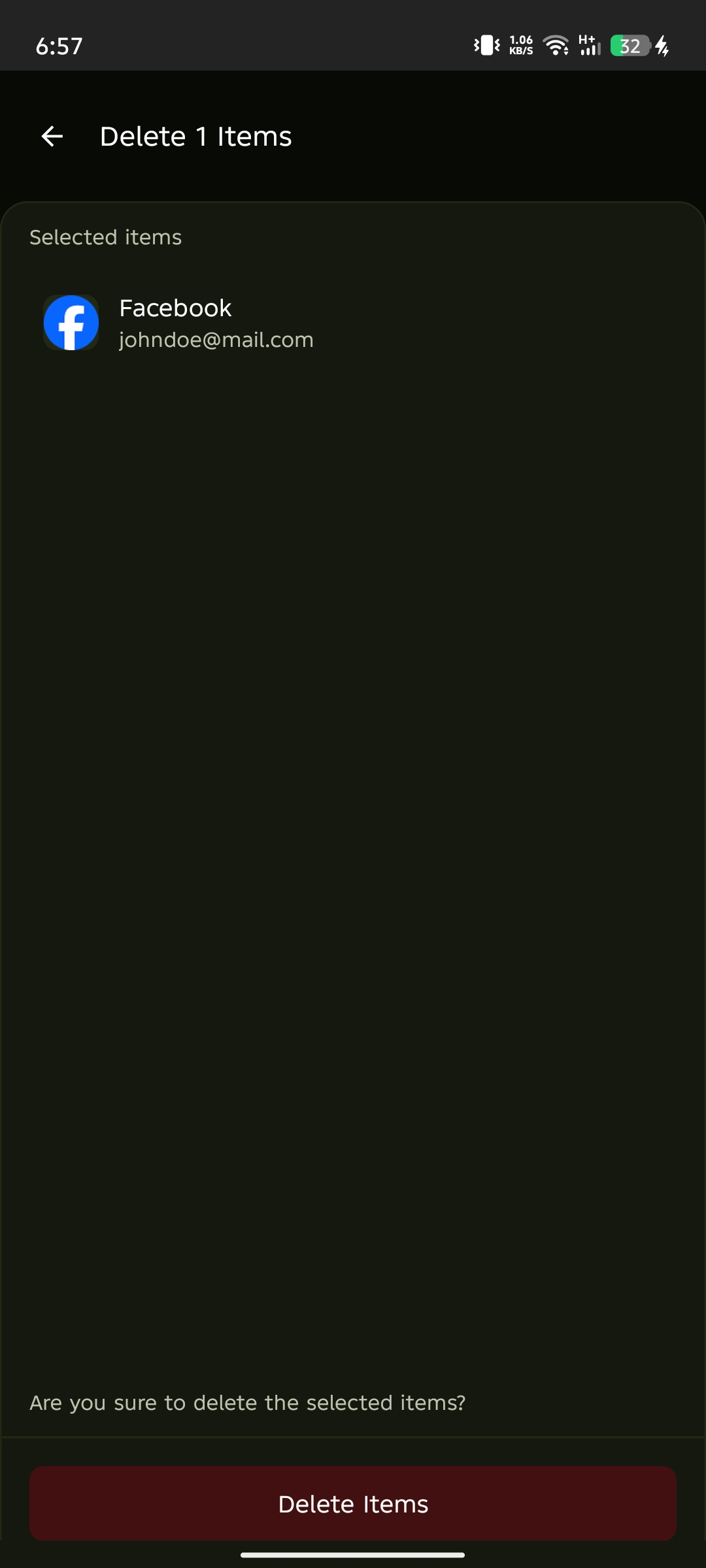 Mobile confirm delete